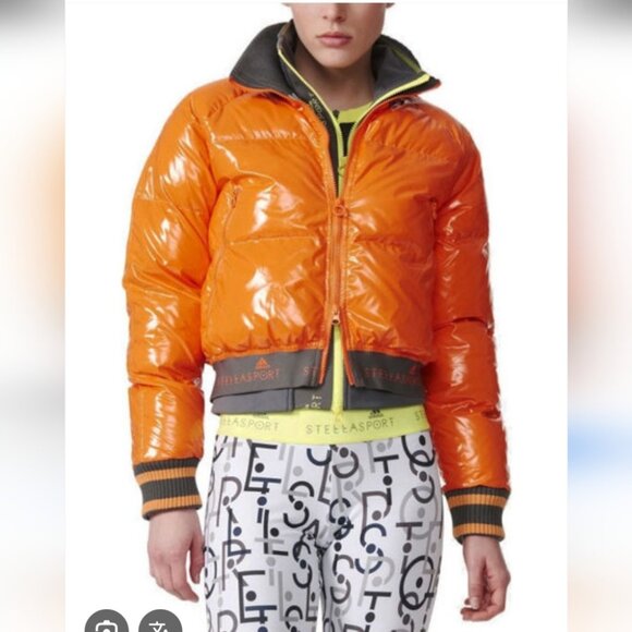 NWT STELLA MCCARTNEY X ADIDAS | Stellasport Supora Bomber Jacket Orange Sz S - Picture 1 of 10